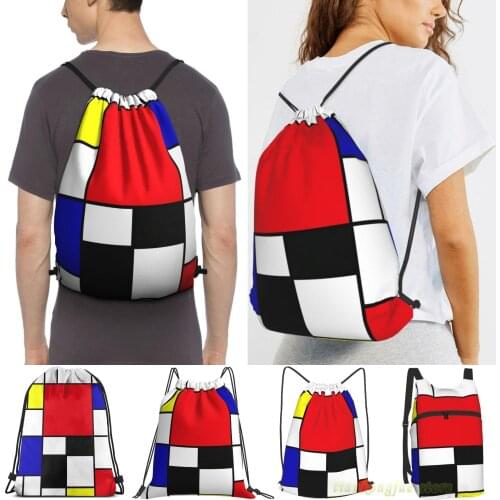 Men Waterproof Purpose Drawstring Backpack Bags Mondrian Women Outdoor Travel Backpacks Gym Bags Training Swimming Fitness Bag