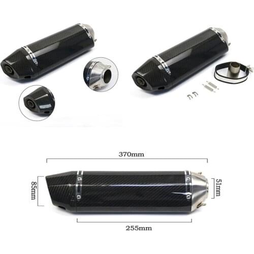 Motorcycle Exhaust Carbon Fiber Muffler With DB Killer R1 R3 R6 MT07 MT09 CBR250 Nmax Tmax PCX125