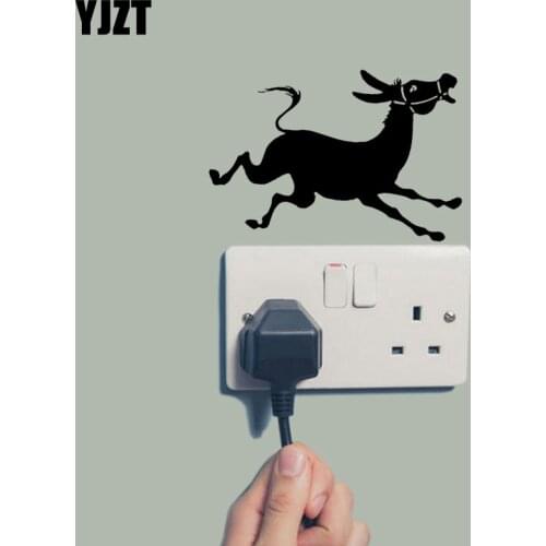 YJZT Donkey Vinyl Wall Decal Animal Silhouette Switch Stickers Cartoon Children Room Decor 17SS0223