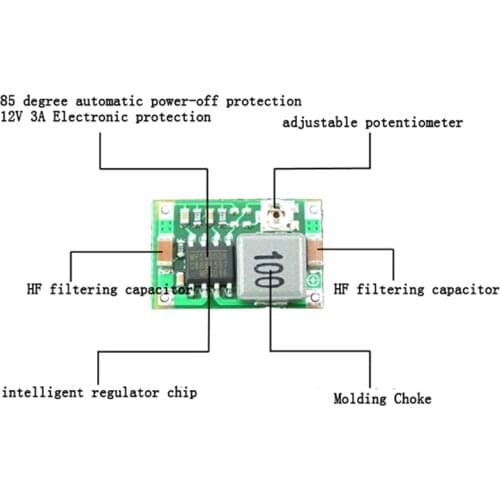 1/3Pcs Step Down Converter Volt Regulator 3A Mini DC-DC 5V-23V To 3.3V 6V 9V 12V