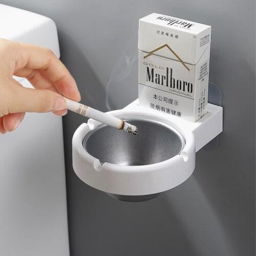 1pc Portable ashtray wall stainless steel pocket smoke holders Storage Cup for toilet Home Office Cigarette Tools case