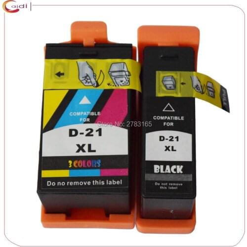 2pack Compatible for DELL 21 INK Cartridges Replacemnt DELL 22 23 24 Printer Inkjet Ink V313 V313W V515W P513W P713W V715W