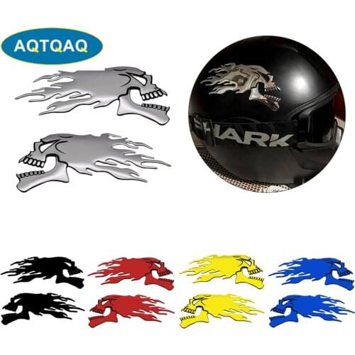 2Pcs/Pair 3D Ghost Skull Car Sticker Emblem Motorcycle Chrome Decals for Auto Motorcycle Tank Cars