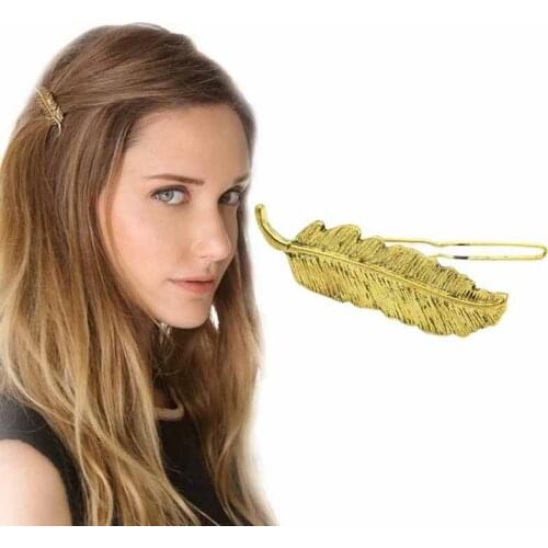 2021 new Metal Leaf Hair Clip Girls Vintage Hairpin Princess Women Hair Barrettes Accessories Hairpins For Women F4664