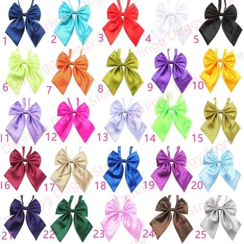 20pcs Pet Dog Solid Cute Bow Ties Adjustable Dog Bowties Dog Collar Puppy Neck Ties Dog Accessories Pet Supplies