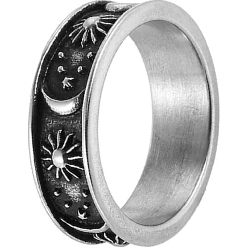 2021 Trend Unusual Moon Star Sun Statement Ring Alloy Boho Jewelry For Women Men Ring Jewelry