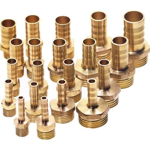 4mm-12mm Brass Pipe Fitting Hose Barb Tail 1/8" 1/4" 1/2" BSP Male Connector Joint Copper Pipe Coupler Adapter Gas Joint