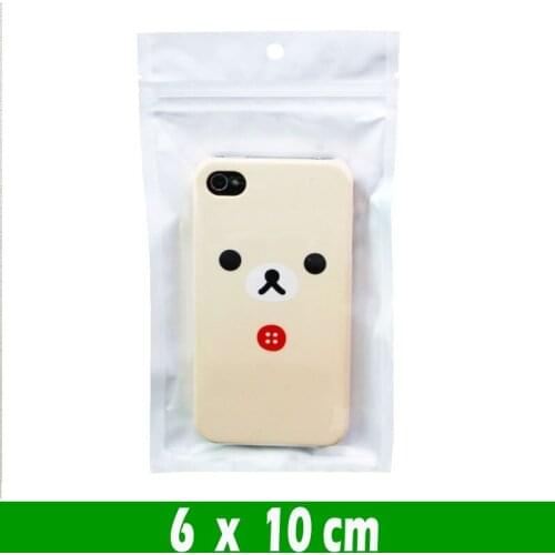 500pcs 6*10cm White/Clear Self Sealing Resealable Zipper Poly Storage Bags Food Small Parts Plastic Retail Packaging Bags Pack