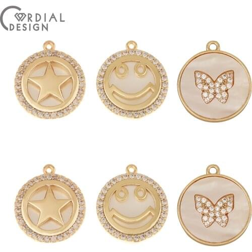 Cordial Design 10Pcs Earrings Accessories/DIY Charms/Genuine Gold Plating/Hand Made/Jewelry Findings & Components/CZ Pendant