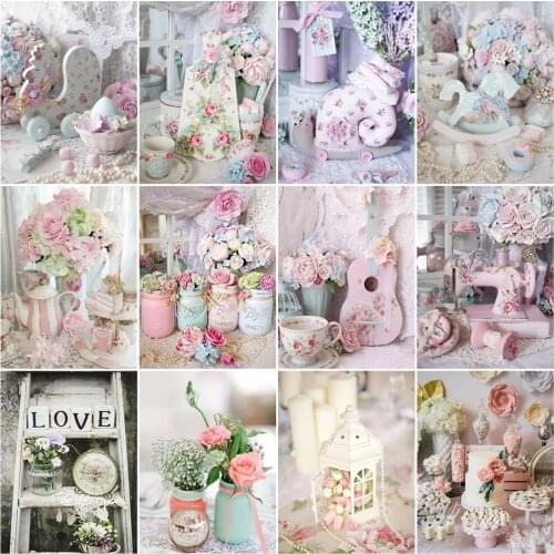 AZQSD Coloring By Number Flower Acrylic Oil Painting Picture By Numbers Guitar Kits Hand Painted Room Decoration