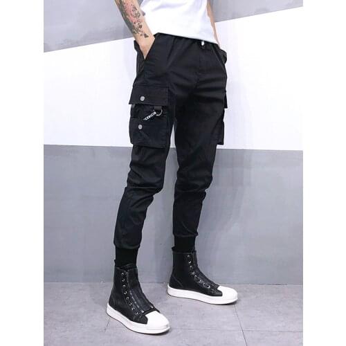 Free Shipping Mens Male fashion black Casual Overalls Trendy Brand Hair Stylist Feet Harem Pants Super Hot Pants All Match