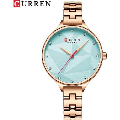 Curren Luxury Womens Watches Gold Wrist Watches for Women Stainless Steel Quartz Watches Fashion Women Waterproof Watch