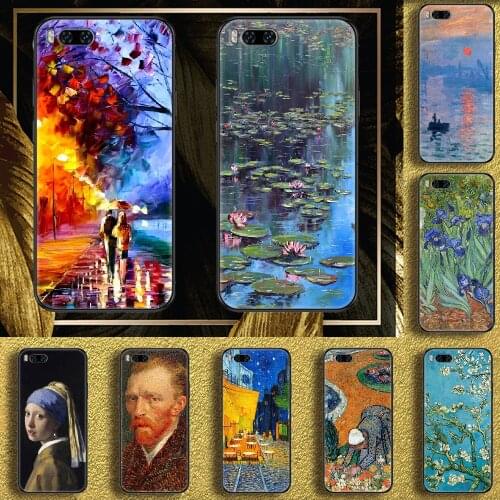 Artist Painting Van Gogh Phone case For Xiaomi Mi Max Note 3 A2 A3 8 9 9T 10 Lite Pro Ultra black art bumper silicone Etui 3D