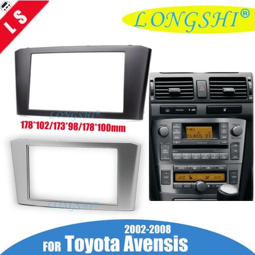 Double 2 Din Facia for Toyota Avensis 2002-2008 Radio DVD Stereo CD Panel Dash Kit Trim Fascia Face Plate Frame 2din