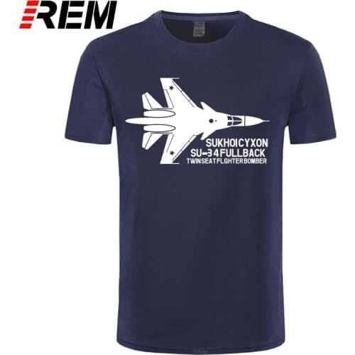 REM Su-34 Syrien Russian Airplane Bomber Navy And White Striped T-Shirt Mens Design Shirt Online Male Funny Tee Shirt