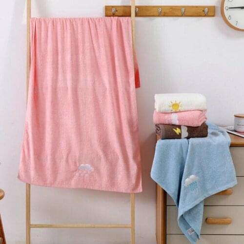 GCTNBJL Bath Towels Cotton Solid Color Bathroom Towel Soft and Absorbent Shower Large Towel 70 x 140 cm 4 colors to choose