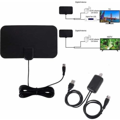 Hdtv indoor digital TV antenna ground wave signal belt amplifier ATSC DTMB receive thin film antenna