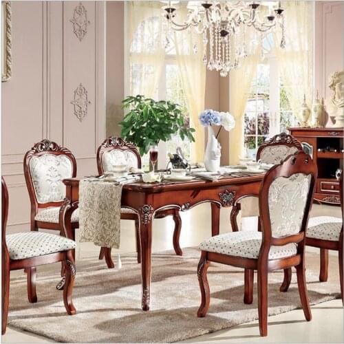 Antique Style Italian Dining Table, 100% Solid Wood Italy Style Luxury Dining Table p10236