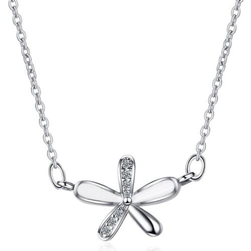 Exquisite Zircon Flower Penddant Lady Choker Accessories Fashion Silver Plated Necklace For Girl Princess Accessories Gift