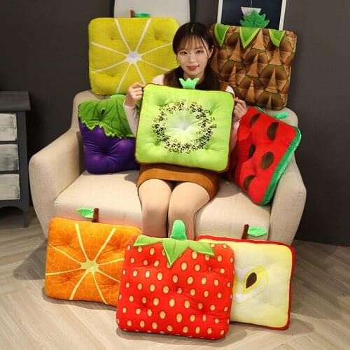 Kawaii Cushion Kiwi apple Grape lemon Simulation Fruits Sushion Plush Cute Toys Stuffed Dolls Pillow for Creative Home Decor