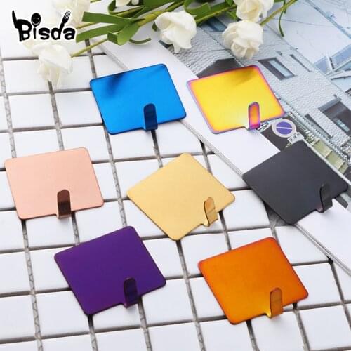 4pcs Stainless steel Purse Hook Strong Self-Adhesive Door Wall Hooks Kitchen Hanging Hooks Towel Holder Bathroom Accessories