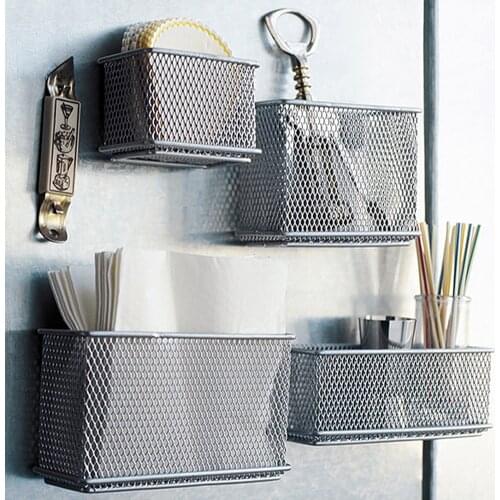 Kitchen Document Storage Basket Magazines For Refrigerator Home Magnetic Suction Office Whiteboard Wire Mesh Desk Tray Organizer