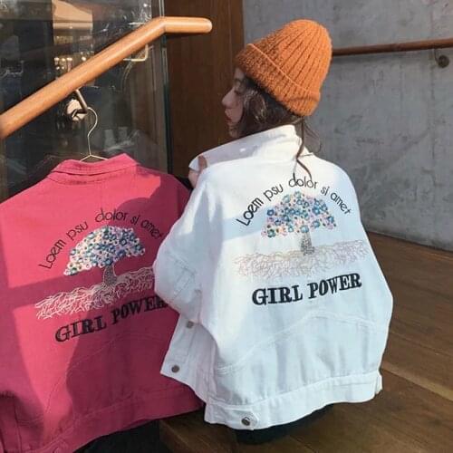 Korean Casual Women Denim Jacket Craftsmanship Embroidery Letter Sequin Jean Jackets Autumn Fashion Female Loose Cowboy Coat Top