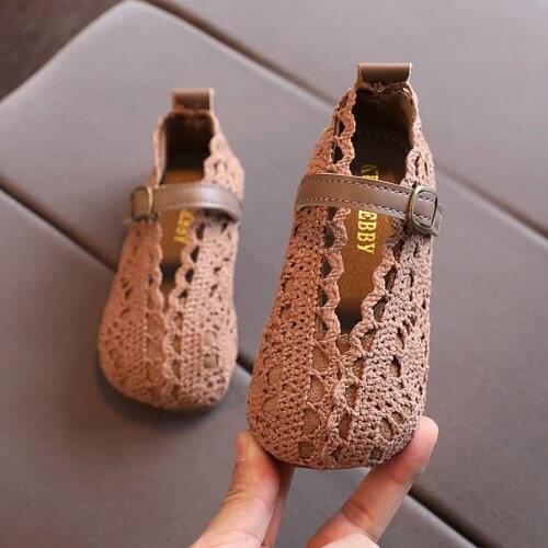 Summer Breathable Lace Children Shoes Fashion Girls Non-Slip Soft-Soled Princess Baby Toddler Single Net Shoes Kids Casual Shoes