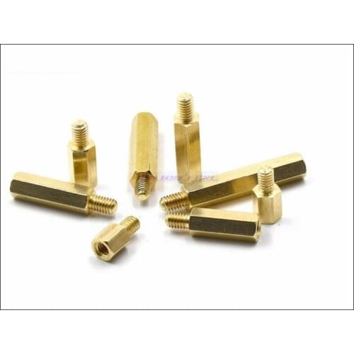 M4x6+6---M4x60+6mm Metric Brass Hexagonal Threaded Spacers Hexagon Copper Post Brand New
