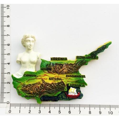 Cyprus)Fridge Magnet,Creative Travel Commemorate Crafts 3D Ornaments Magnetism Resin Material Refrigerator Stickers