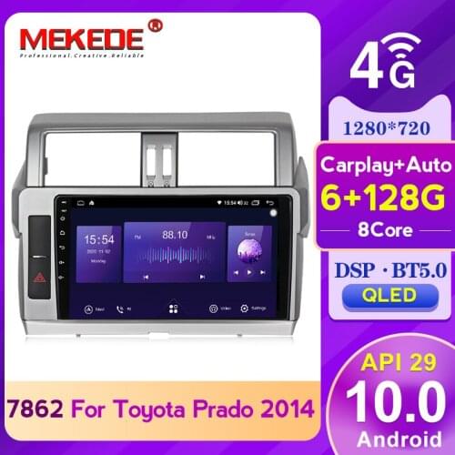 MEKEDE Android 10.0 Car dvd radio player GPS Navigation For Toyota Land Cruiser Prado 150 2013 - 2017 6G 128G carplay DSP 4G LTE