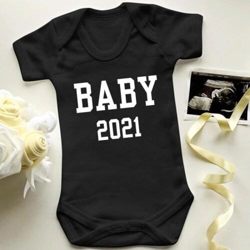 Cute Baby 2021 Clothes Mommy Pregnancy Announcement Baby Bodysuit Pregnanent Reveal Bodysuits Toddler Baby Romper
