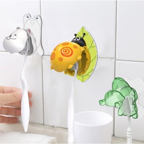 Cartoon Toothbrush Holder Automatic Toothpaste Dispenser Holder Bathroom Accessories Set Wall Mount Rack Bathroom Tools Set
