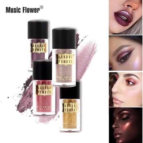 Music Flower Shine Pearly Lustre Face Powder High Light Shiny Facial Trimming Brighten Face Powder Makeup Cosmetic Gift M5094