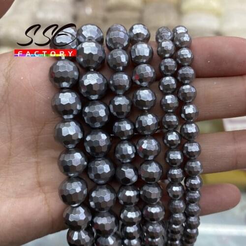 6 8 10 12mm Natural Faceted Sliver Shell Pearl Beads Round Loose Beads For Jewelry Making Diy Necklace Bracelet Accessories 15"