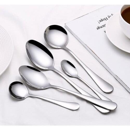 5pcs set, stainless steel spoon set, dinner spoon soup, table spoon, tea spoon, catering supplies, kitchen utensils, scoop set