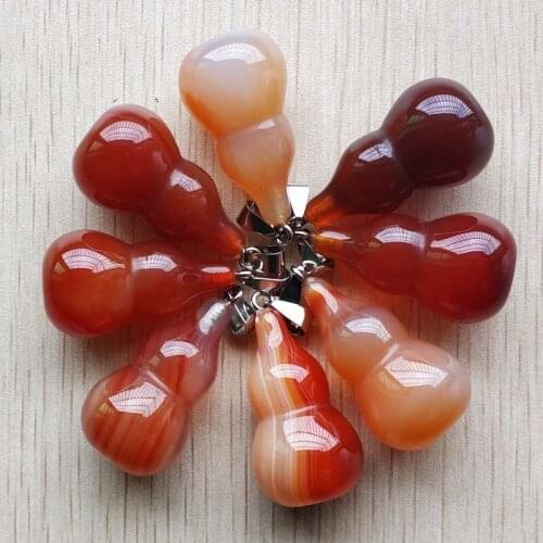 Wholesale 8pcs/lot 2019 new fashion good quality natural red onyx gourd shape pendants for jewelry making free shipping