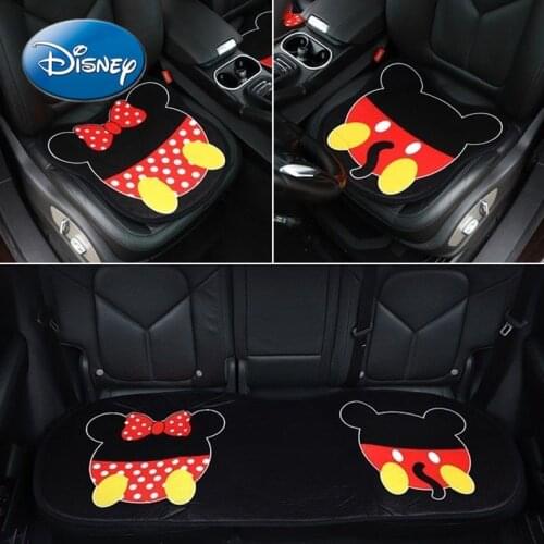 Disney Mickey Mouse Minnie Donald Duck Car Seat Monolithic Short Plush Cute Seat Cushion