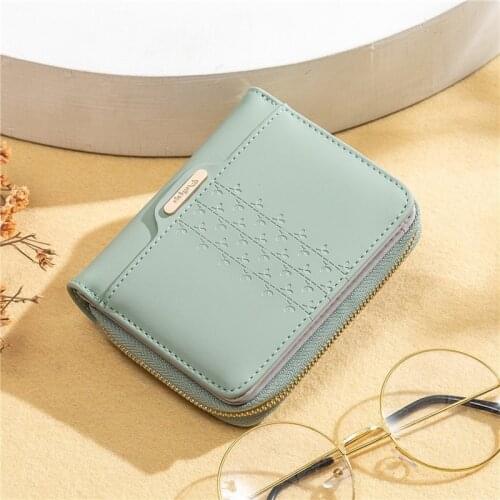 Luxury Wallet Women Leather Purse Floral Card Holder Short Zipper Coin Purse Lady Hasp Girls Wallets Cartera Mujer
