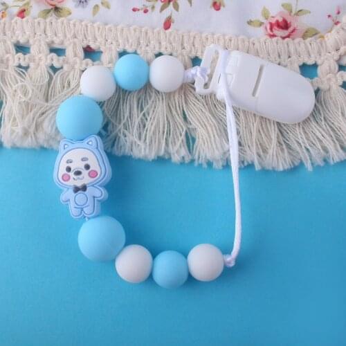 Baby Safe Silicone Pacifier Clip/Chain Newborn Infant Animal Nipple Holder Baby Grinding Teeth Molar Chain Non-Lost Pacifier
