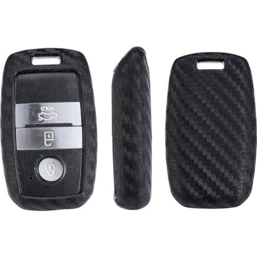 Carbon Fiber Pattern Silicone Car Key Case Cover For Kia K3 K3S K4 K5 KX3 KX5 Sportage R Sorento Carens Carnival Shuma