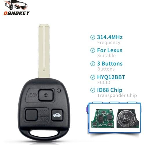 Dandkey HYQ12BBT Replacement Car Remote Control Key With 3 Buttons 4D67 Chip 314.4MHz Fob For Lexus RX330 RX350 RX400h RX450h