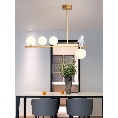 Modern LED Chandelier Nordic Creative Personality Gold Glass Ball Suspension Lamps for Home Bedroom Kitchen Lighting Luminaire