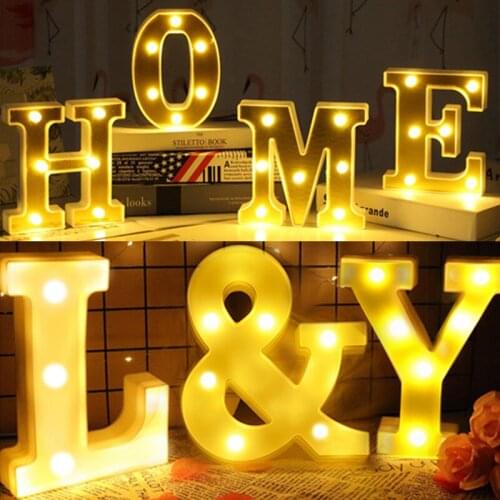 16/21CM DIY 3D Letter Light Alphabet Letter LED Light Bulbs Lamp Decoration Wedding Party Display Night Light Christmas Gift