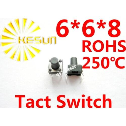 1000PCS DIP 6X6X8MM Tactile Tact Push Button Micro Switch Momentary ROHS