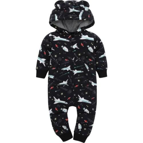 Newborn Thick Fleece Baby Romper Winter Warm Cartoon Jumpsuit Infant Baby Girl Clothes Toddler Baby Boy Clothing