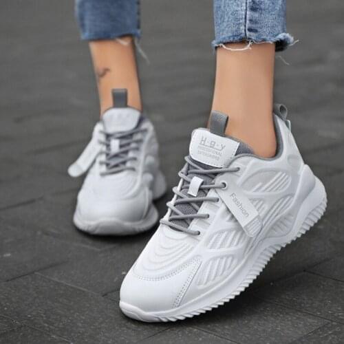 Female Sneakers Mesh Lace-Up Solid Thick Bottom Casual Ladies Vulcanized Shoes Fashion Classics Shallow Outdoor Womans Footwear