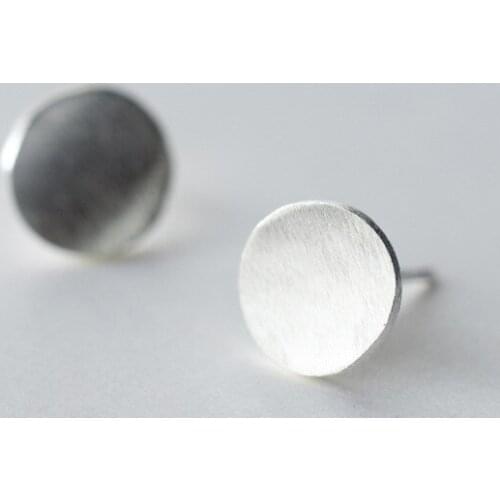 MloveAcc New Arrival 925 Sterling Silver Simple Round Push Back Stud Earrings for Women Fashion Jewelry Wedding Gift