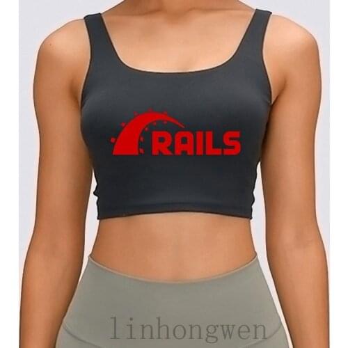 Ruby On Rails Logo Women Tank Top Spring Natural S-XL Vintage Graphic Basic Character Crop Top
