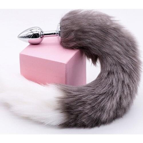 1pc Metal Butt Artificial Tail Plug Exercise Training Sex Toys for Women Couple Adult Games